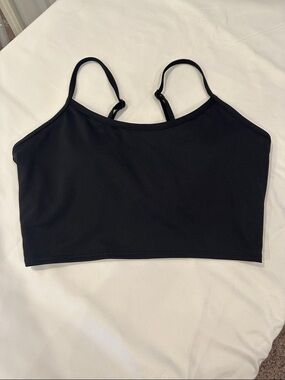 PINK Victoria's Secret Black Strappy Cropped Tank